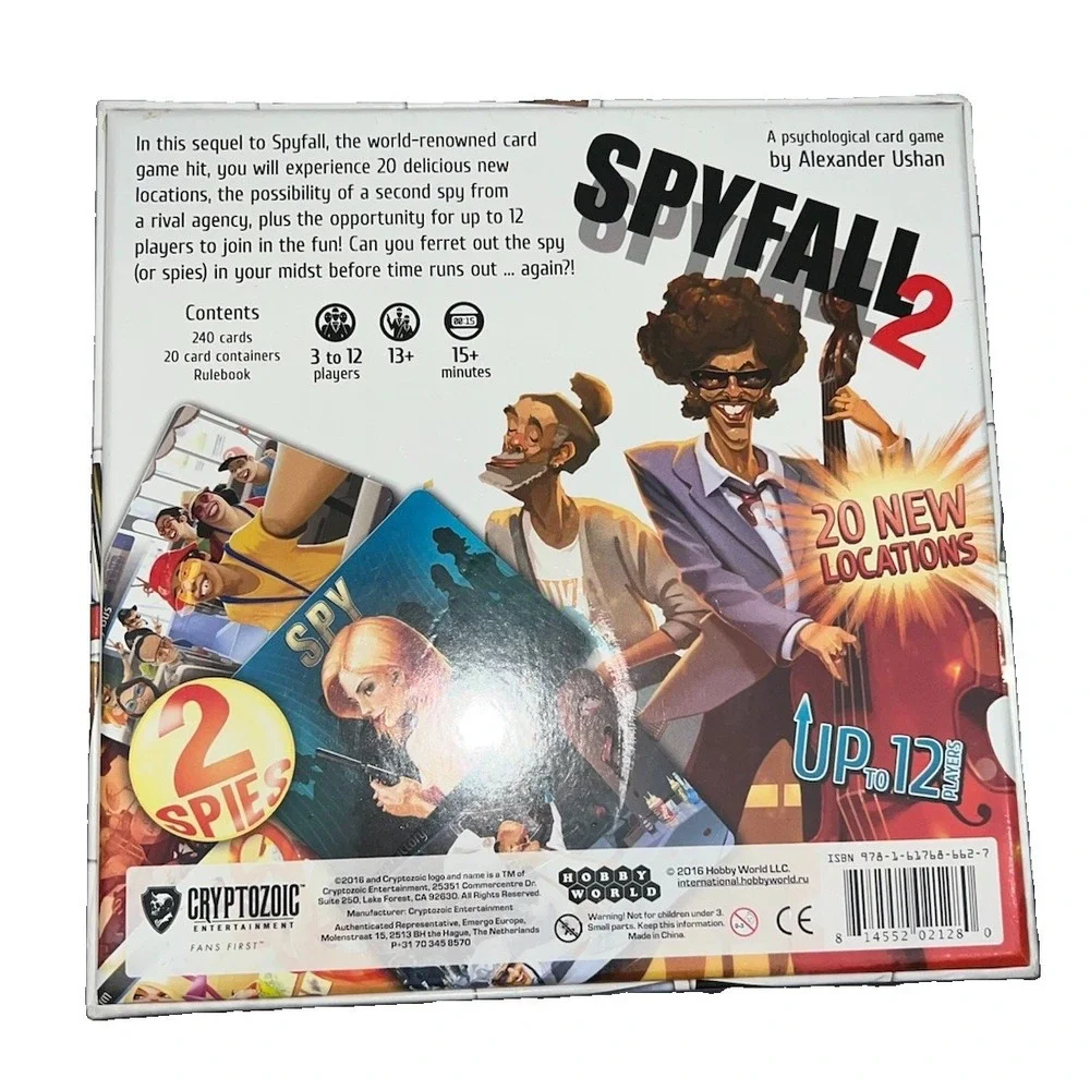 Spyfall 2 Party Deduction Board Game Complete In Box Cryptizoic Games(3/b34)